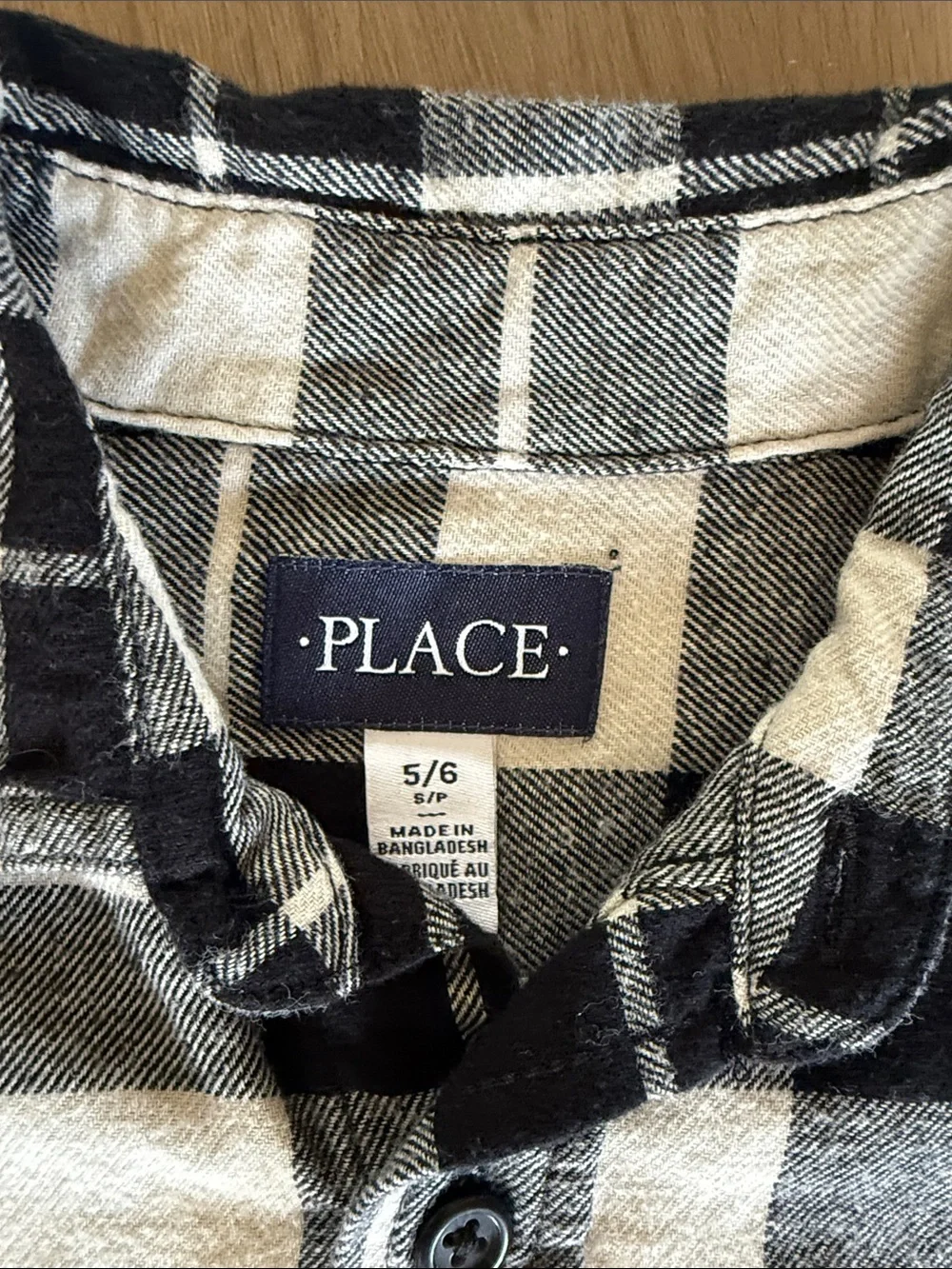 The Children's Place Black & cream Plaid Button-Up Shirt